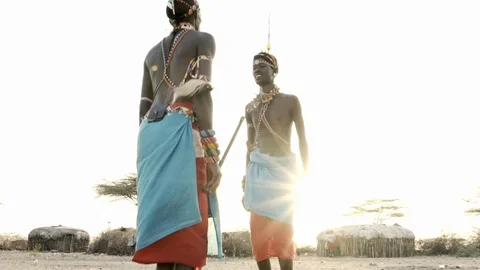 Samburu Warriors Stock Footage 94525344