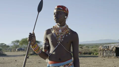 Samburu Warriors Stock Footage 95480511