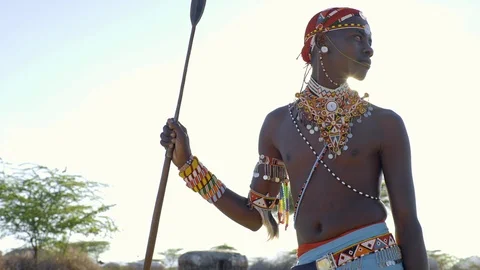 Samburu Warriors Stock Footage 95480705