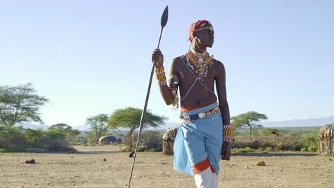 Samburu Warriors Stock Footage 95482070