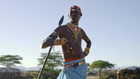 Samburu Warriors Stock Footage 95484099
