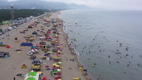 Samcheok Manbang Beach Stock Footage 121607989