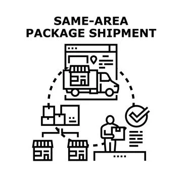 Same area package shipment logistics concept illustration イラスト素材