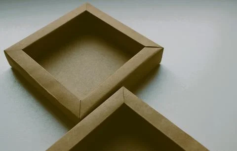 Same Brown Paper Empty Trays Vintage Style Stock Photo Stock Photos
