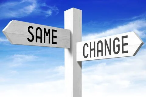 Same, change - wooden signpost Stock Illustration