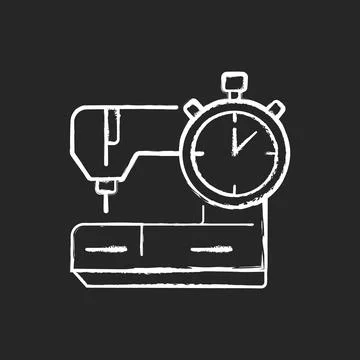 Same day and emergency tailoring chalk white icon on black background Stock Illustration