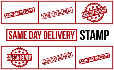 Same Day Delivery Rubber Stamp Set Vector Illustrazione stock
