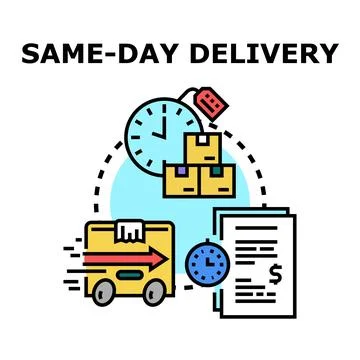 Same day delivery service logistics concept Stock Illustration