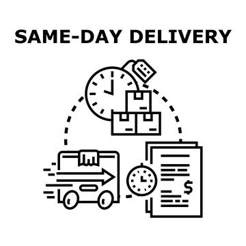 Same day delivery service logistics concept Stock Illustration