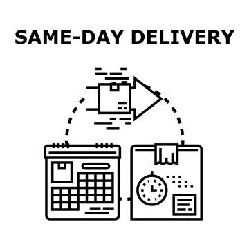 Same day delivery service offering fast shipment distribution Stock Illustration