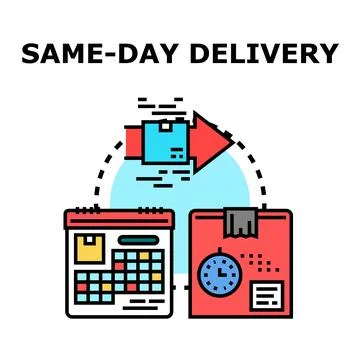 Same day delivery service offering fast shipment distribution Illustrazione stock