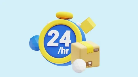 Same Day Fast Deliveryanimated 3d icon. Stock Footage 289453982