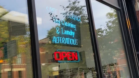 Same Day Laundry Service Signage Stock Footage 164559858