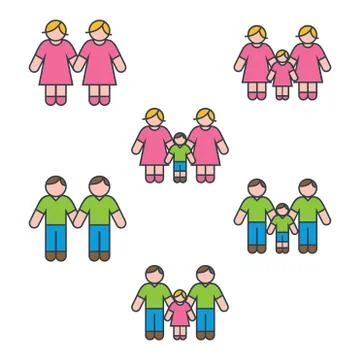 Same Gender Family Illustrazione stock