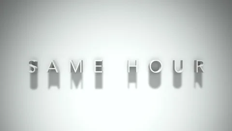 Same hour 3D title animation with shadows on a white background Video stock 297801840