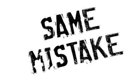 Same Mistake rubber stamp Stock Illustration