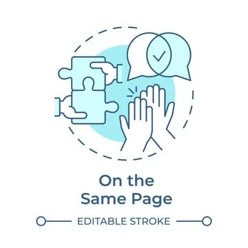 On the same page soft blue concept icon Illustrazione stock