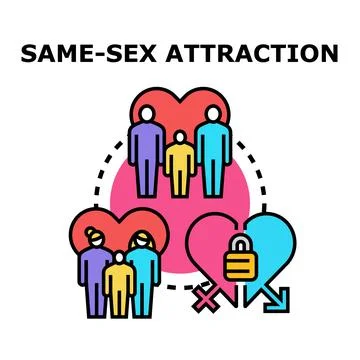Same sex attraction loving couples family relationships concept Stock Illustration