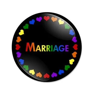Same-sex Marriage Button Stock Illustration