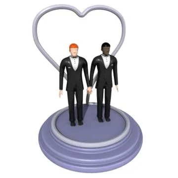 Same Sex Wedding Cake Figures 3D Model