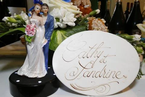  Same-sex wedding in Paris Same-sex wedding in Paris. Copyright: xGODONGx/... Stock-Fotos