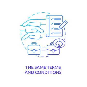 Same terms and conditions blue gradient icon Illustrazione stock