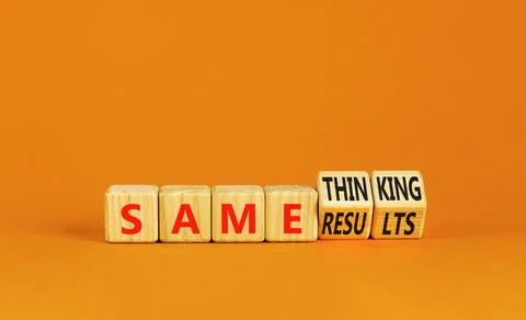 Same thinking and result symbol. Concept words Same thinking same results o.. Stock Photos