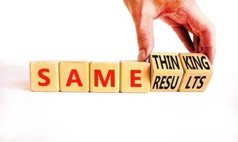 Same thinking and result symbol. Concept words Same thinking same results o.. Stock Photos