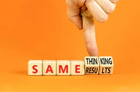 Same thinking and result symbol. Concept words Same thinking same results o.. Stock Photos
