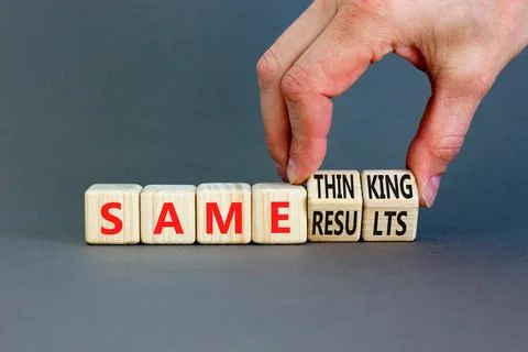 Same thinking and result symbol. Concept words Same thinking same results o.. Stock Photos