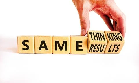 Same thinking and result symbol. Concept words Same thinking same results o.. Stock Photos
