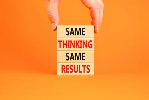 Same thinking and results symbol. Concept word Same thinking same results o.. Stock Photos