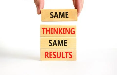 Same thinking and results symbol. Concept word Same thinking same results o.. Fotos de archivo