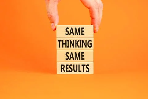 Same thinking and results symbol. Concept word Same thinking same results o.. Stock Photos