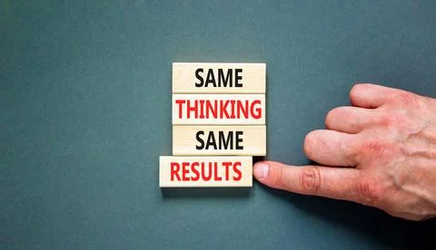 Same thinking and results symbol. Concept word Same thinking same results o.. Stock Photos