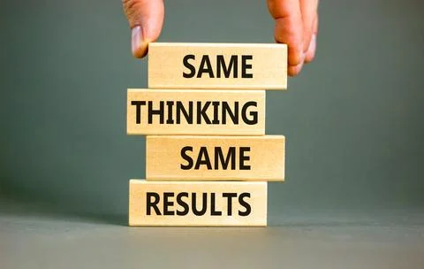 Same thinking and results symbol. Concept word Same thinking same results o.. Stock Photos