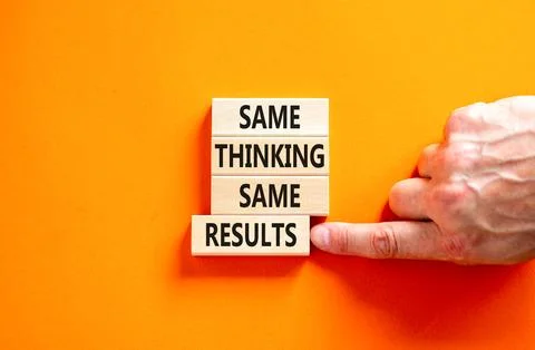 Same thinking and results symbol. Concept word Same thinking same results o.. Stock Photos