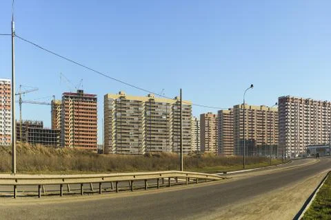 The same type of high-rise urban buildings Foto stock