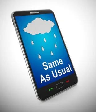 Same as usual concept means like always or no difference - 3d il Stock Illustration