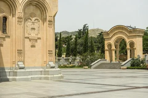 Sameba Cathedral, the largest orthodox cathedral in Georgia Stock Photos