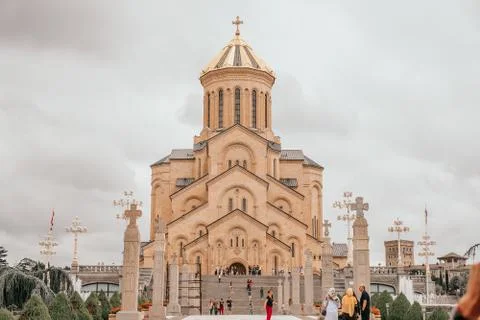 Sameba Cathedral in Tbilisi Stock Photos