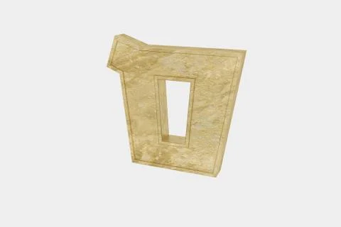 Samech - 15th Character from the Hebrew alphabet gold on white 3D Illustrazione stock