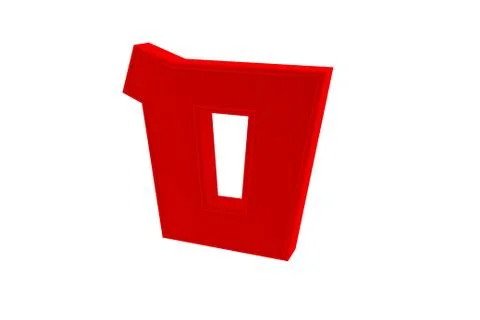 Samech - 15th Character from the Hebrew alphabet red on white 3D Illustrazione stock