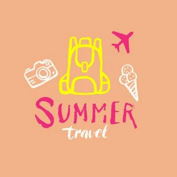 Samer travel. Modern hand drawn lettering. Stock Illustration