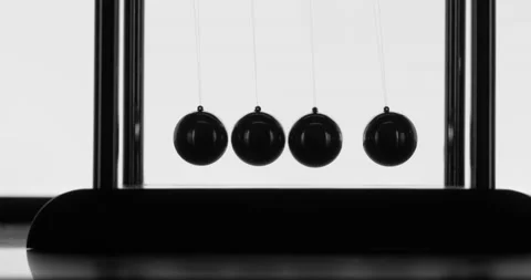 Сamera Slide over Newton's Cradle. Macro. Stock Footage 145546667
