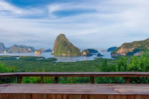 Samet Nangshe viewpoint mountain landscape Phang Nga bay Phuket Thailand Foto stock