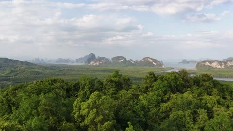 Samet nangshe viewpoint overlooking phang nga bay in thailand 스톡 동영상 333656525
