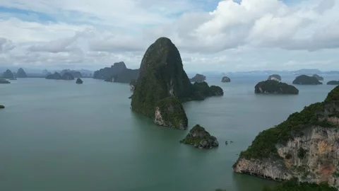 Samet Nangshe Viewpoint Overlooking Phang Nga Bay, Phang Nga, Thailand Stock Footage 334623946