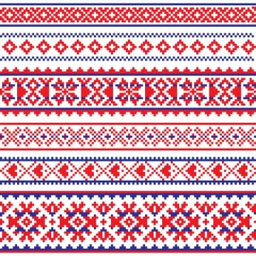 Sami vector seamless pattern, Lapland folk art, traditional design Stock Illustration