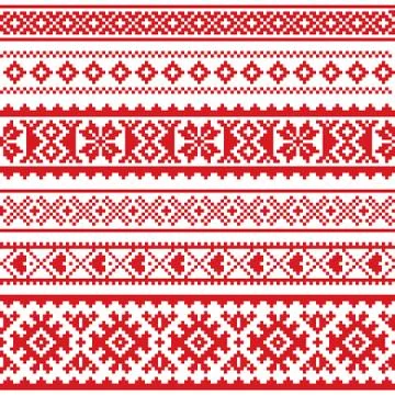 Sami vector seamless pattern, Lapland folk art design Illustrazione stock